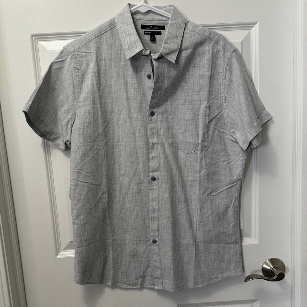 Marc Anthony Men's Gray Casual Button Down Shirt